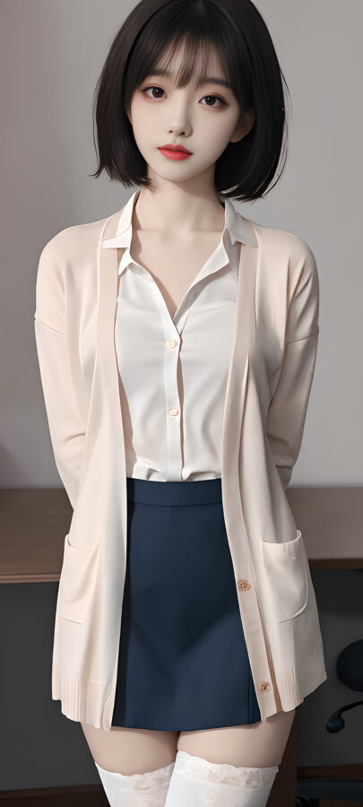 图片[13]-AI短发美女手机壁纸-尖叫文案