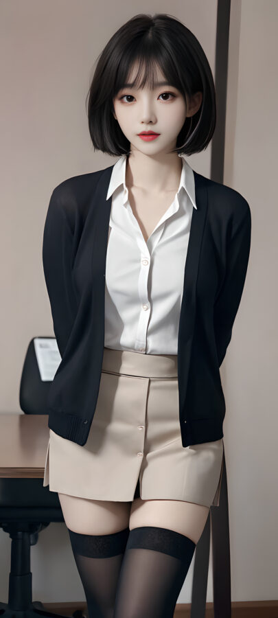 图片[10]-AI短发美女手机壁纸-尖叫文案