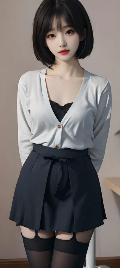 图片[12]-AI短发美女手机壁纸-尖叫文案