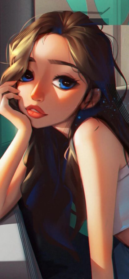 图片[25]-甜美少女插画手机壁纸-尖叫文案