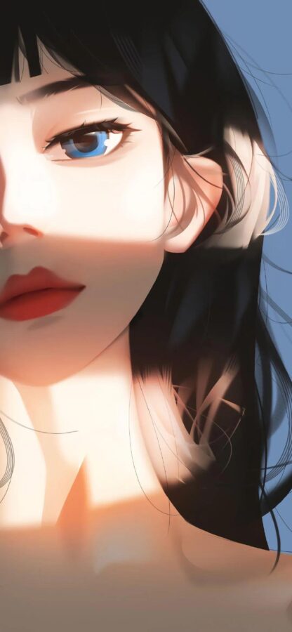 图片[10]-甜美少女插画手机壁纸-尖叫文案