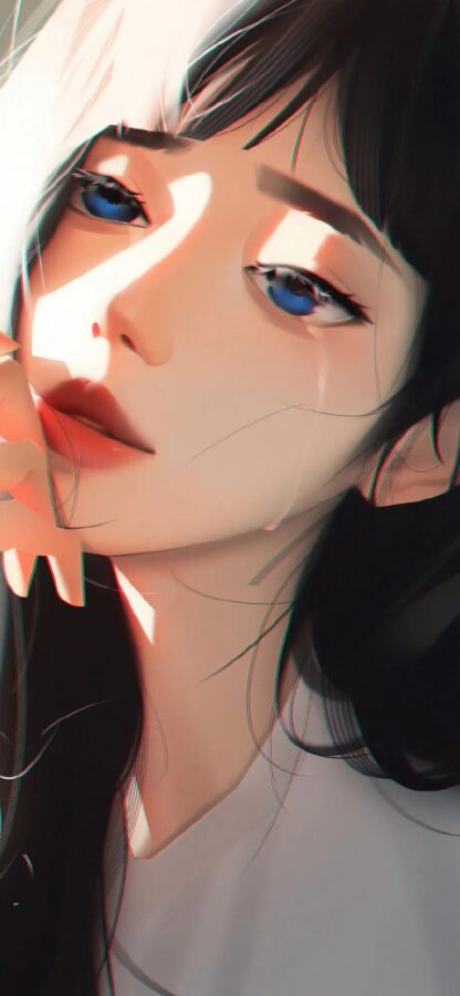 图片[19]-甜美少女插画手机壁纸-尖叫文案