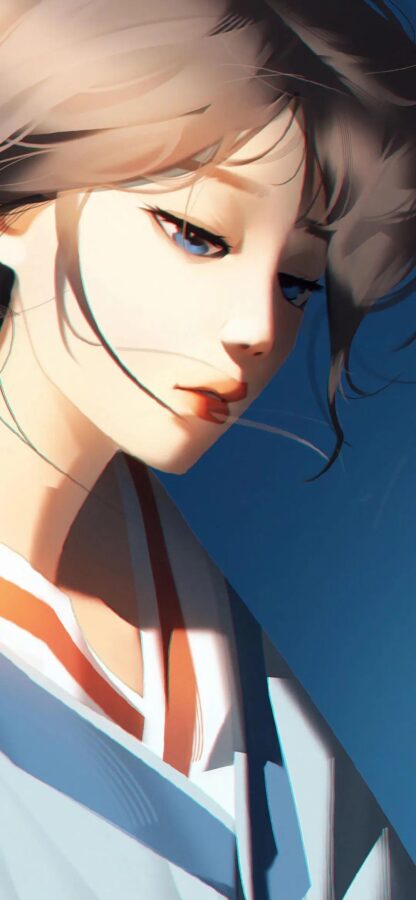 图片[13]-甜美少女插画手机壁纸-尖叫文案