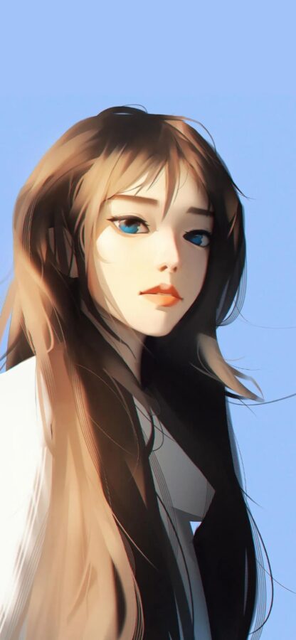 图片[14]-甜美少女插画手机壁纸-尖叫文案