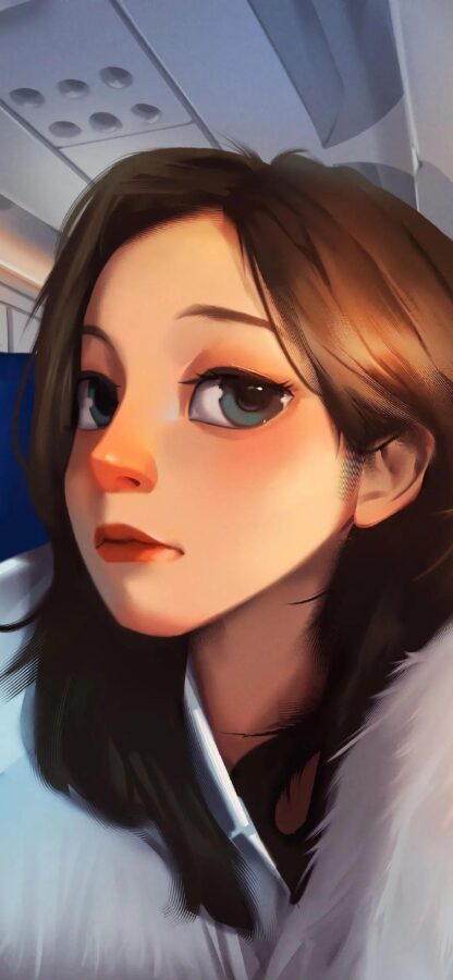 图片[17]-甜美少女插画手机壁纸-尖叫文案