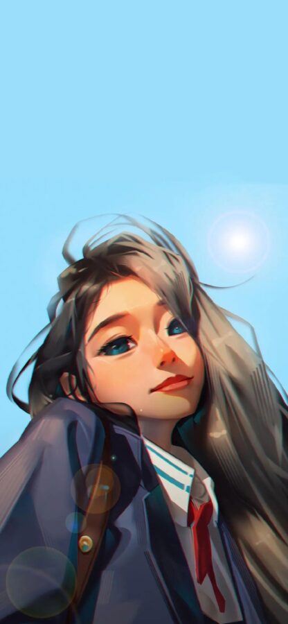 图片[21]-甜美少女插画手机壁纸-尖叫文案