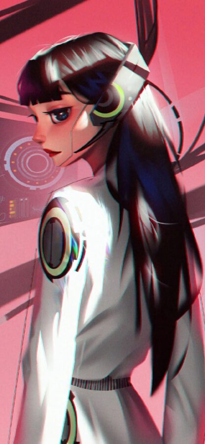 图片[11]-甜美少女插画手机壁纸-尖叫文案