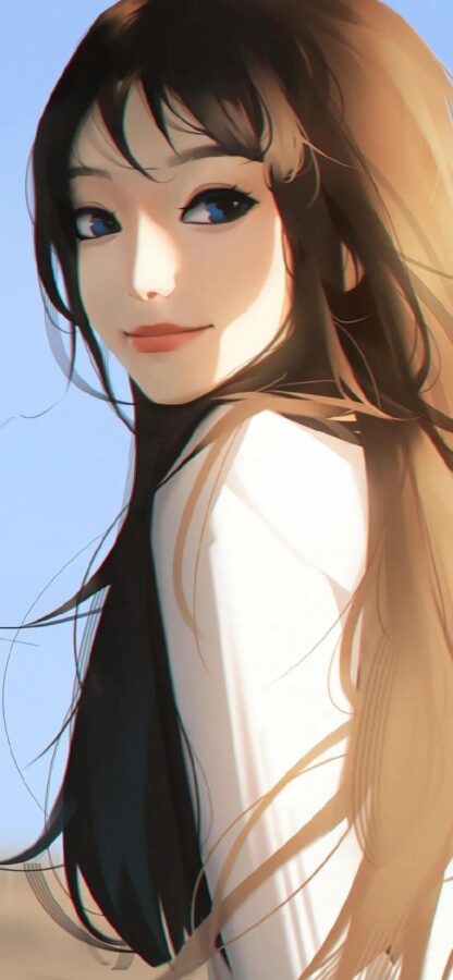 图片[18]-甜美少女插画手机壁纸-尖叫文案