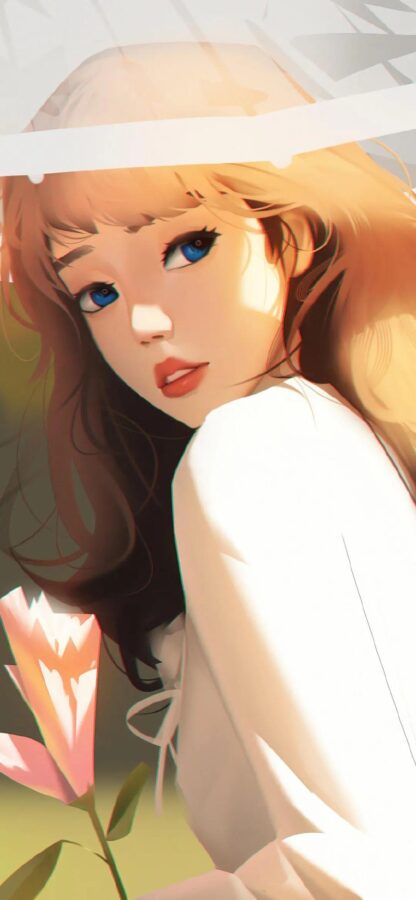 图片[26]-甜美少女插画手机壁纸-尖叫文案